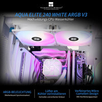 1 x RAW Customer Returns Thermalright AQUA ELITE 240 WHITE V3 Liquid CPU Cooler, 240 Cooling Rows, 2 x 120mm PWM Fans, S-FDB Bearing, for AMD AM4 AM5, INTEL LGA1150 1151 1155 1156 1200 2011 1700, Desktop CPU cooler AIO - RRP €50.9