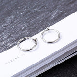 1 x RAW Customer Returns Bo Win 5 pairs set of stainless steel silver earrings clips for men, women, girls, children, men, magnetic earrings without ear hole, men s ear clips, women without ear holes,small hoop earrings, silver, non-piercing - RRP €11.78