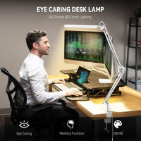 1 x RAW Customer Returns SKYLEO Desk Lamp LED Dimmable - 80cm Desk Lamp - 5 Color Modes X 11 Brightness Levels - 1300LM - Timmer Memory - 12W Office Lamp Desk - White - RRP €29.99