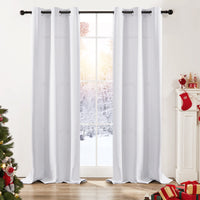 1 x RAW Customer Returns Deconovo blackout curtains, cold protection curtain, living room curtains, window curtain, 214 x 107 cm height x width , silver grey, set of 2 - RRP €33.26