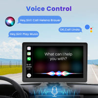 1 x RAW Customer Returns Hikity Wireless Apple Carplay Android Auto Portable Car Radio 7 Inch Touch Display with Bluetooth FM 64G TF - RRP €57.23