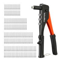 1 x RAW Customer Returns ValueMax 4 in 1 Manual Riveter, Professional Rivet Gun Kit with 200 Rivets and Heads 2.4mm, 3.2mm, 4mm, 4.8mm , Rivet Gun for Outdoor and Home Projects - RRP €15.73