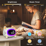 1 x RAW Customer Returns Lemnoi children s alarm clock light alarm clock for boys and girls, battery-operated children s sleep trainer with night light, snooze function, 4 brightness levels and colorful light, light alarm clock for children - RRP €29.99