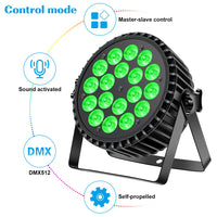 1 x RAW Customer Returns DELIBANG LED Par Spotlight 200W 18 LED Stage Light Spotlight Disco Light Party Light, 8CH Par LED RGBW DMX Strobe Sound Active Mode Lighting DJ Light Effect for Show Bar KTV Party Halloween 2pc - RRP €152.99