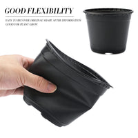 1 x RAW Customer Returns KINGLAKE Pack of 100 15 cm plant pots, plant pots, cultivation flower pot, plastic cultivation pots, plastic pots, plants, garden, round for seeds, juicy flowers, black - RRP €23.3