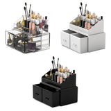 1 x RAW Customer Returns Readaeer Makeup Organizer, 2-Tier Freely Stackable Storage Box, Waterproof and Dustproof Multifunctional Bathroom Makeup Organizer, with 2 Drawers. - RRP €20.21