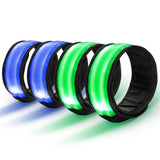 19 x Brand New Pack of 4 LED armband safety reflector bracelet with three lighting modes LED slap bracelet light band reflective band for running, jogging, cycling, dog walking, running and other outdoor sports - RRP €133.76