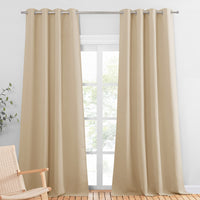 1 x RAW Customer Returns PONY DANCE Modern Living Room Curtains 2 Pieces - Insulating Thermal Curtains for Interiors Children s Room Curtains with Eyelets Living Room Curtains, 2 Panels W 140 x H 240 cm, Beige - RRP €47.95