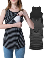 1 x RAW Customer Returns Sosolism Rayon Nursing Tank Top Breastfeeding Sleeveless Maternity Vest Maternity Clothes 3 Pack - RRP €39.99