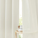 1 x RAW Customer Returns PONY DANCE Country House Curtain Linen Extra Long Curtains and Drapes Living Room Eyelet Curtain Set of 2 Curtains Semi-Transparent Curtain Linen Curtains for Living Room, H 260 x W 140 cm, Ivory White - RRP €38.95