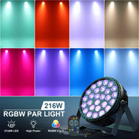 1 x RAW Customer Returns Ukfog 4PCS 216W LED Par Stage Light, 27 x 8W RGBW DMX-4 8CH Stage Lights with Remote Control 6 Effect Modes High Brightness LED Par for DJ, Party, Theater, Show, Christmas - RRP €199.99