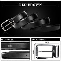 1 x RAW Customer Returns IGOLUMON Belt Men s Leather Adjustable Leather Belt Men with Gift Box Classic Business Suit Leisure Jeans Belt Size 32mm Wide 115cm Black - RRP €17.39