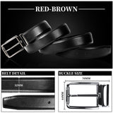 1 x RAW Customer Returns IGOLUMON Belt Men s Leather Adjustable Leather Belt Men with Gift Box Classic Business Suit Leisure Jeans Belt Size 32mm Wide 115cm Black - RRP €17.39