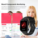 1 x RAW Customer Returns Marsyu Smartwatch Men Women ECG HRV 1.96 Fitness Watch with Phone Function 24H Blood Fat Uric Acid Body Fat Heart Rate Body Temperature Blood Pressure Measurement SOS Emergency Call Health Watch for Android iOS - RRP €56.46