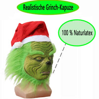 1 x RAW Customer Returns SnowDream 7-piece green fur monster costume for adults, Santa Claus costume, cosplay outfit, Halloween Christmas suit with mask and Santa hat - RRP €100.19