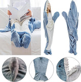 1 x RAW Customer Returns Hengrongshen Shark Blanket, Shark Blanket to Wear with Sleeves, Shark Wearable Blanket Fluffy, Hoodie Shark Blanket, Shark Blanket Shark Pajamas for Shark Lovers, Teenagers, Adults L  - RRP €34.13