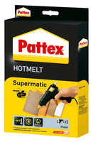 1 x RAW Customer Returns Pattex Hotmelt Supermatic hot glue gun, glue gun with electronic temperature control, set with Pattex 1 hot glue gun 2 glue sticks - RRP €19.85