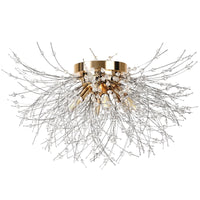 1 x Brand New FRIDEKO HOME Modern Crystal Ceiling Light Gold, 6-Flame Firework Chandelier Crystal Ceiling Lamp for Bedroom Living Room Dining Room Kitchen Hallway Without Light Bulb  - RRP €68.56