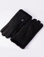 1 x Brand New YISEVEN Gloves Women Winter Sheepskin Leather Soft Lambskin Full Finger Knitted Warm Hairy Wool Lined Long Thermal Wrist Cute Driving, Black L 8 -9  - RRP €49.99