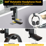 1 x RAW Customer Returns KDD 4 in 1 Drinks and Headphone Holder Desk - Headset Holder Under Table - Headphone Stand 360 Rotatable with Removable Bottle Holder Pen Holder Organizer for Mug Cup Cell Phone - RRP €11.77