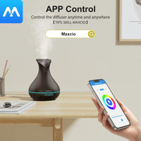 1 x RAW Customer Returns Maxcio diffuser for essential oils Alexa with remote control Maxcio app control 400 ml aroma diffuser compatible with Alexa Google Home 2 modes mist WiFi with timer function 7 colors LED BPA-free - RRP €54.99