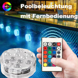 1 x RAW Customer Returns Chaohua Pool Lighting Underwater, Multicolor RGB LED Pool Light with Remote Control, IP68 Pool Lights Underwater, 10 x Suction Cup, For Swimming Pool, Fountain, Pond, Aquarium, Party Decoration 4 Pack  - RRP €19.15