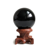 1 x RAW Customer Returns Mina Heal Black Obsidian Crystal Balls for Fengshui, Meditation, Crystal Healing, Divination, Home Decoration, Black Magic Crystal Ball - RRP €18.99