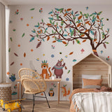 6 x Brand New Jungle Tree Animals Wall Stickers, 6 Pieces Peel and Stick Wall Stickers Removable Tiger Owl Fox Rabbit Bear for Kids Nursery Bedroom Living Room - RRP €112.26