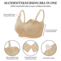 1 x RAW Customer Returns Dresime Nursing Bras 3 Pieces Seamless Maternity Bra Without Underwire Soft Padded Pregnancy Bra with Extra Bra Extensions and Clip - RRP €25.64