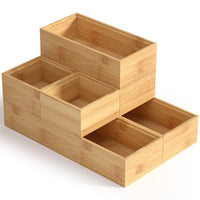 1 x RAW Customer Returns Rainsworth drawer organizer 5cm high, bamboo box stackable, cosmetic dressing table bathroom organizer box, 6 piece kitchen drawer organization system, Christmas gifts storage box - RRP €30.79