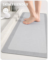 1 x RAW Customer Returns Color G Bath Mat Non-Slip Washable 40 x 60 cm, Bathroom Rug Absorbent, Diatomaceous Earth Bath Mat Water Absorbent, Quick-drying Bath Mat for Shower, Bathtub and Toilet, Light Grey - RRP €18.77