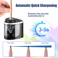 4 x RAW Customer Returns Linkstyle Electric Pencil Sharpener, Automatic Pencil Sharpener, Battery Operated for School, Home and Office, Black - RRP €35.96