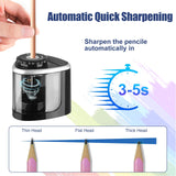 1 x RAW Customer Returns Linkstyle Electric Pencil Sharpener, Automatic Pencil Sharpener, Battery Operated for School, Home and Office, Black - RRP €10.67