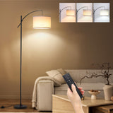 1 x RAW Customer Returns FIMEI Arc Floor Lamp for Living Room, 74 , Dimmable LED, Continuously Adjustable Color Temperature, Tall Floor Lamp with Drum Shade, Remote Control, 9W LED Bulb, Ideal for Reading, Bedroom, Office - RRP €80.66