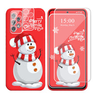 1 x Brand New Esakycn Case for Samsung A53 5G Christmas Protective Case with 2 Screen Protector 2 Camera Film, Red Cartoon Doll Silicone Christmas Cell Phone Case for Samsung Galaxy A53 5G 6.5 , Snowman - RRP €21.6