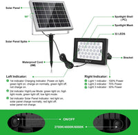 1 x RAW Customer Returns Solar spotlight, CLY solar spotlight for outdoor use 2700K 4000K 6000K LED outdoor spotlight IP66 waterproof 5000mAh battery solar powered outdoor light for lawn garden patio shrubs - RRP €30.24