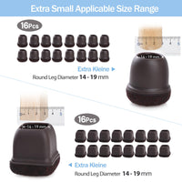 10 x Brand New Anhow 32 pieces chair leg caps, felt glides for chairs 14-19 mm silicone dark brown chair leg protectors round and square for chair legs slanted chairs wear-resistant chair leg floor protectors silent scratch-resistant - RRP €204.0