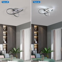 1 x RAW Customer Returns Comely LED Ceiling Light, 38W LED Ceiling Chandelier Modern Flower Design, Silver Aluminum Ceiling Lamp for Living Room Kitchen Bedroom Hallway, Cold White 6500K - RRP €54.98