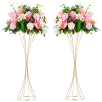 1 x RAW Customer Returns Nuptio 2 Pack Rose Gold Wedding Centerpieces Table Vase, 79cm Tall Metal Trumpet Vase, Road Lead for Wedding Party Dinner Centerpiece, Flower Stand for Christmas Anniversary Decoration - RRP €59.24