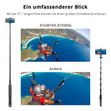 1 x RAW Customer Returns ATUMTEK 51 inch Selfie Stick Tripod, Selfie Tripod with Heavy-Duty Aluminum and Non-Slip Tripod Feet for iPhone and Android Phone Selfie, Video Recording, Video Blogs Live Streaming Red - RRP €34.54