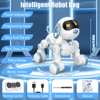 1 x RAW Customer Returns Robot Dog Kids, Remote Controlled Interactive Toy Robot with Sing Dance Programmable, Electronic Pets Music RC Dog Robot Toy Birthday Gifts for Children 3-12 Years - RRP €40.33