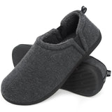 1 x RAW Customer Returns Snug Leaves Men s Fuzzy Wool Felt Memory Foam Slippers Non-Slip Warm Faux Sherpa Slippers with Dual Side Elastic Gores Light Gray 44 45 - RRP €24.19