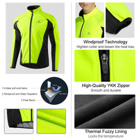 1 x RAW Customer Returns LAMEDA cycling jacket men s winter thermal softshell jacket cycling jacket waterproof windproof breathable reflective running jacket autumn women for cycling sports running hiking green XL - RRP €50.41