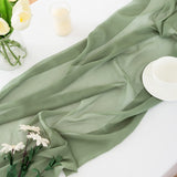 1 x RAW Customer Returns CHUQING Chiffon Table Runner Green Table Runner Wedding Sage Green Fabric Tulle Light Green Boho Table Runner Table Decoration Runner Table, 70 cm x 3 m - RRP €17.7