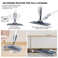 1 x RAW Customer Returns Mops for floor cleaning, floor mop with spray function with 6 washable microfiber covers, 1 scraper, 1 mop holder, for dry-wet mop for walls, hardwood, vinyl, laminate, ceramic, tiles - RRP €26.77