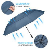 1 x RAW Customer Returns G4Free 62 Inch Umbrella Stormproof Pocket Umbrella Large Folding Umbrella Double Ventilated Canopy Automatic Opening - RRP €26.21