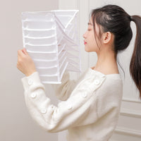 1 x RAW Customer Returns MJARTORIA Wardrobe Organizer 9 Compartments Storage Boxes Mesh Organizer Drawers Organization System Foldable for T-Shirts Shirts Long Sleeves Bottoms, Easy to Clean with Handle - RRP €10.07