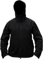 1 x RAW Customer Returns TACVASEN Men s Fleece Jacket Military Outdoor Windproof Jacket with Hood - Size M, Black - RRP €58.46