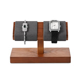 1 x RAW Customer Returns Oirlv Solid Wood Simple Double Layer Watch Stand,Watch Stand for Men,Wooden Watch Holder,Watch Storage Dark Gray  - RRP €30.24