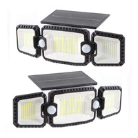 6 x Brand New FASHION LTG 2PC Solar Lights Outdoor with Motion Sensor, 3 Heads, 305 LED Solar Lights, 360 Outdoor Lighting, IP65 Waterproof, 3 Modes, Suitable for Garden, Garage - RRP €206.94